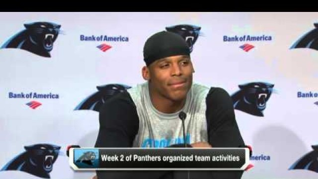 'Carolina Panthers QB Cam Newton Gets Videobombed By Jordan Gross at Press Conference'