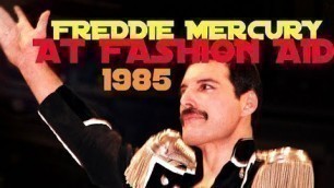 'Freddie Mercury At Fashion Aid 1985 Live Aid Event'