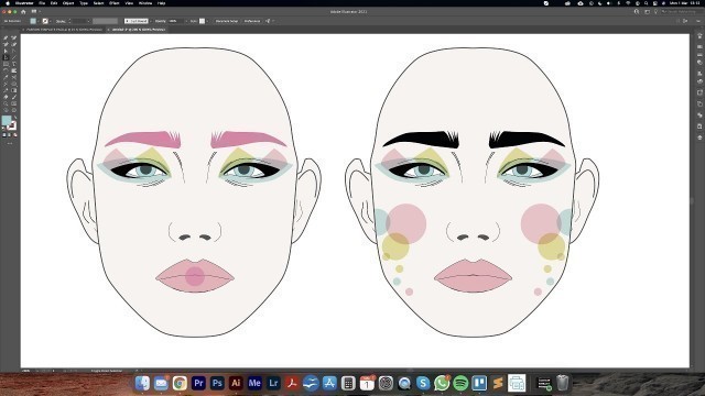 'DIGITAL FASHION ILLUSTRATION in Adobe Illustrator Part 2 - Makeup'
