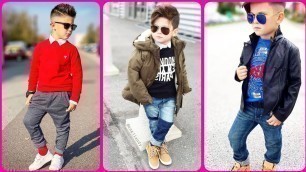'Cute kids boys winter fashionable outfits ideas 2019'