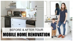 'FARMHOUSE MOBILE HOME REMODELING BEFORE AND AFTER HOUSE TOUR!!! grace for the day'