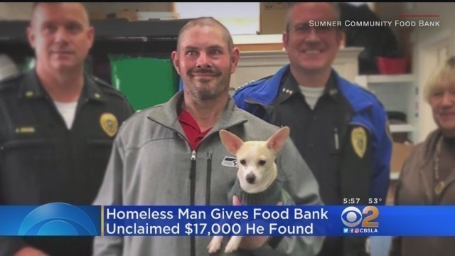 'Homeless Man Finds $17,000, Gives It To Food Bank'