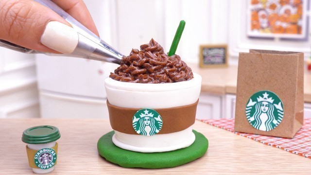 'Satisfying Miniature STARBUCKS Cake Decorating | Awesome Miniature Chocolate Cake Recipe'