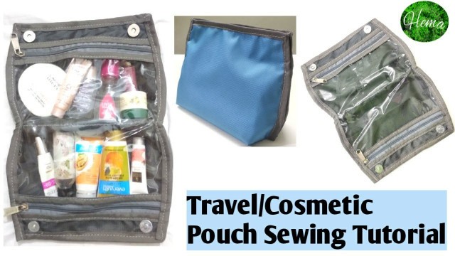 'DIY Travel/Cosmetics Pouch Sewing Tutorial||Cosmetic/Storage Bag Step By Step Tutorial #travelpouch'