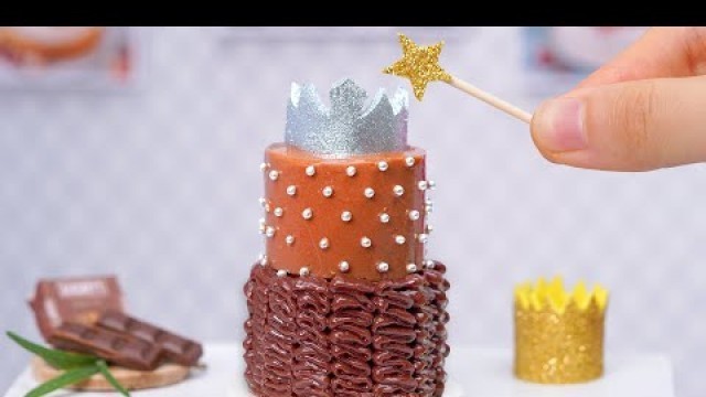 'Perfect Miniature Chocolate Princess Cake Decorating | Best Of Tiny Cake Recipe | Tiny Cooking ASMR'