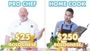 '$250 vs $25 Pasta Bolognese: Pro Chef & Home Cook Swap Ingredients | Epicurious'