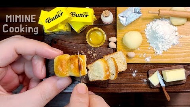 '미니어쳐 진짜 식빵 & 버터 토스트 만들기 | Miniature Real White bread & Butter toast | 미니어처 요리| MIMINE Cooking'
