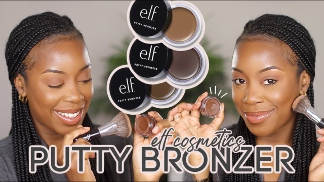 'ELF GAVE US NON-ASHY BRONZERS! | ELF COSMETICS PUTTY BRONZER *3 SHADES SWATCHED* | Andrea Renee'