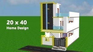 '20 x 40 Home Design With Car parking |20 BY 40 HOUSE PLAN | 20 x 40 Makan Plan |800 SQFT HOUSE PLAN'