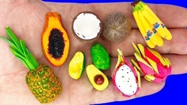 'REAL DIY MINIATURE FRUIT OF POLYMER CLAY  FOR BARBIE DOLLHOUSE !!!'