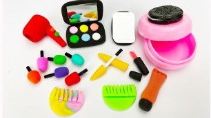 'DIY How to Make Polymer Clay Miniature Makeup, Cosmetics Set , Eyeshadow, Lipstick'