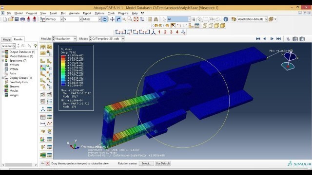 'Abaqus Tutorial Videos -  Contact Analysis of Snap fit Part in Abaqus 6.14'