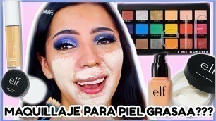 'PROBANDO MAQUILLAJE MATIFICANTE A PRUEBA DE PIEL GRASA? ELF COSMETICS/ECONOMICO ♥BeautybyNena'