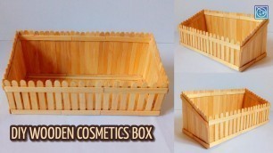 'DIY WOODEN COSMETICS BOX | HAMPERS | CARA MEMBUAT KERANJANG HANTARAN DARI STIK ES KRIM | VER. 2'