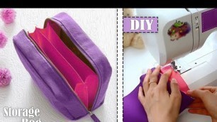'FANTASTIC DIY ZIPPER PURSE BAG | Cosmetics Travel Storage Bag Tutorial in 20 Min'