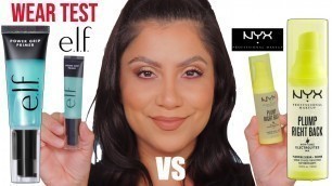 'ELF COSMETICS VS NYX *new* PRIMER | WHICH IS BETTER?  + ALL DAY WEAR *oily skin* | MagdalineJanet'