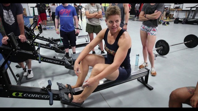'Rika Geyser coaches Power Monkey campers on proper rowing techniques'