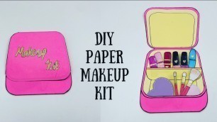 'DIY Miniature Makeup Kit Box | Miniature Cosmetics / how to make makeup kit for kids'