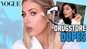 'I TRIED FOLLOWING KYLIE JENNER\'S VOGUE MAKEUP ROUTINE w/ DRUGSTORE DUPES'