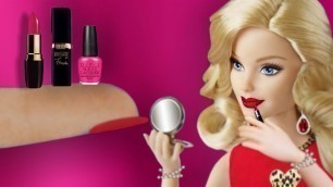 'DIY Barbie Makeup Kit | Miniature Things | Barbie | Doll Cosmetics | Barbie Stuffs | Barbie Crafts'