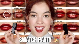 'NEW ELF COSMETICS GLOSSY LIP STAINS | LIP SWATCH PARTY'
