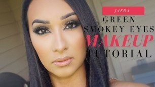 'Jafra Cosmetics-Green Smokey Winged Eyes| Makeup by Vicki'