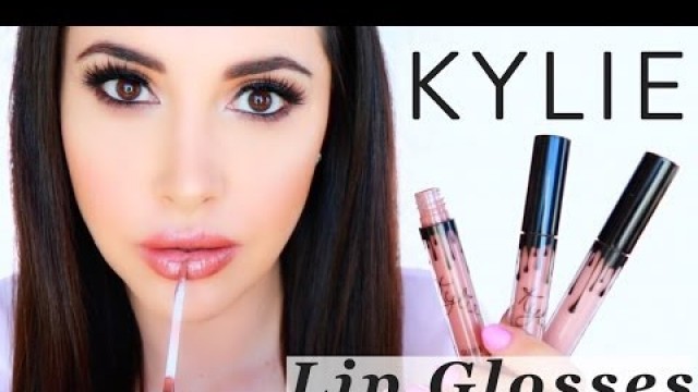 'KYLIE JENNER LIP GLOSS REVIEW + EXACT DUPES + GIVEAWAY! Lip Swatches & Unboxing of Lip Glosses'