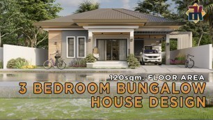 '120sqm 3 Bedroom Bungalow HOUSE DESIGN | Exterior & Interior | OFW Dream House'