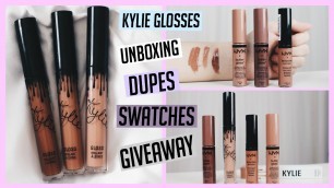 'Kylie Jenner Glosses Unboxing, Swatches, Dupes + GIVEAWAY! | Megan Mauk ♡'