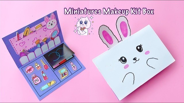 'DIY Miniature Makeup Kit Box | Miniature Cosmetics Lipstick, Eyeshadow Palette, Makeup Kit & more!'