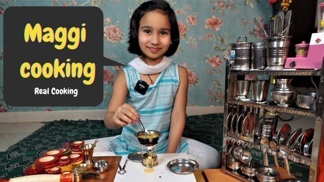 'Real Maggie Cooking By Pari / PART-24 / miniature kitchen set | #LearnWithPari #Aadyansh'
