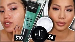'TESTING THE DUPES! NEW ELF COSMETICS | POWER GRIP PRIMER & BROW LIFT'