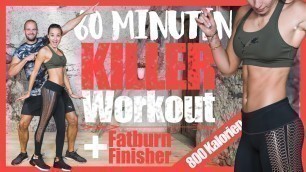 '60 Minuten HIIT HOME WORKOUT - 800 KALORIEN verbrennen - Muskeln aufbauen und Fett verbrennen'