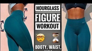 'HOURGLASS FIGURE WORKOUT | Small Waist, Butt + Curver Hips~2 Weeks Challenge/No Equipment'