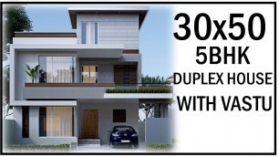 '30\'-0\"x50\'-0\" House Map | 5BHK Duplex House Design With Vastu | Gopal Architecture'