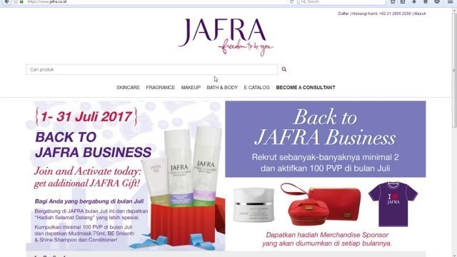 'Step by Step Cara Daftar Online / Registrasi Member Konsultan Jafra Cosmetics Indonesia'