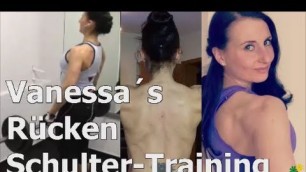 'RÜCKEN-SCHULTER-Training im Gym FEMALE FITNESS veganmuscle veganisation.de'
