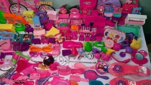 'My Barbie Makeup Things Collections | DIY Miniature Barbie Cosmetics, Lipsticks, Handbags Much More'