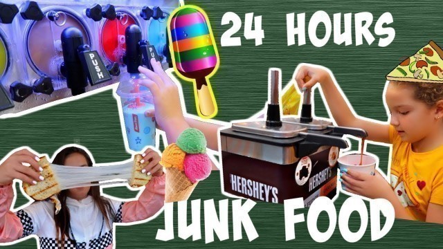'EATING JUNK FOOD AT THE GAS STATION FOR 24 HOURS | SISTER FOREVER'
