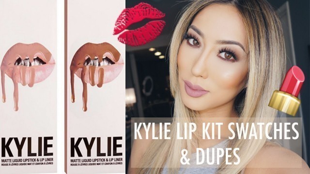 '#KYLIELIPKIT SWATCHES DUPES + GIVEAWAY ♡ @ArikaSato @KylieCosmetics @NYXCosmetics'