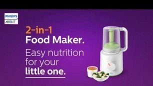 'Philips Avent 2-in-1 baby food maker SCF870/21, steam cooking and blending for 6m+ baby food'