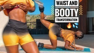 '2 In 1 FLAT BELLY & ROUND BOOTY WORKOUT~Hourglass Waist, Abs and Butt-Ankle weights- Optional'