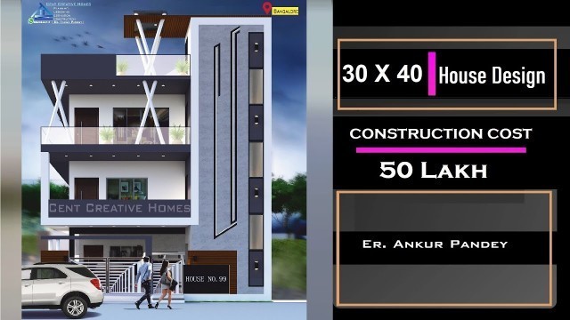 'Modern Triplex House design in India | 30×40 Home Design | 3 Storey House  Exterior-Interior Design'