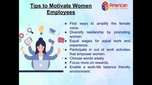 'Tips to motivate women employees'