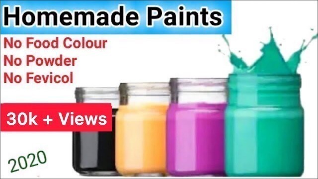 'How to Make Paint at Home without Food Color | Watercolor | Homemade Paint | Acrylic Paint | DIY'