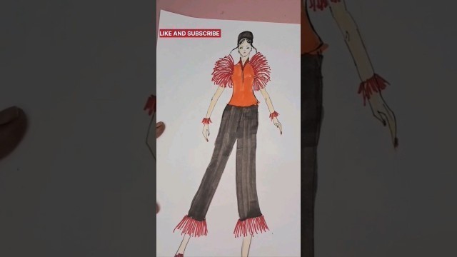 'Advance Fashion Design Illustration Sketch, Learn Online, Drawing #ViralShorts #viral #viralvideo'