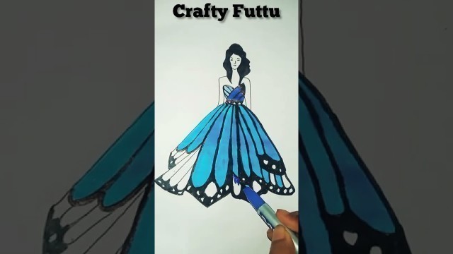 'Stylish Designing Dress Drawing | Fashion Illusion Dress| #stylishdress #art #drawing #craft #Shorts'