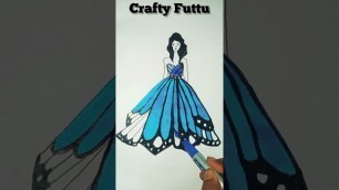 'Stylish Designing Dress Drawing | Fashion Illusion Dress| #stylishdress #art #drawing #craft #Shorts'