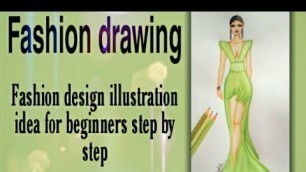 'Fashion drawing tutorial / Fashion illustration / Dress design drawing easy .'