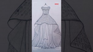 'simple fashion designer dress drawing type-7'